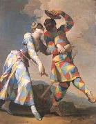 Giovanni Domenico Ferretti Arlecchino und Colombina Sweden oil painting artist